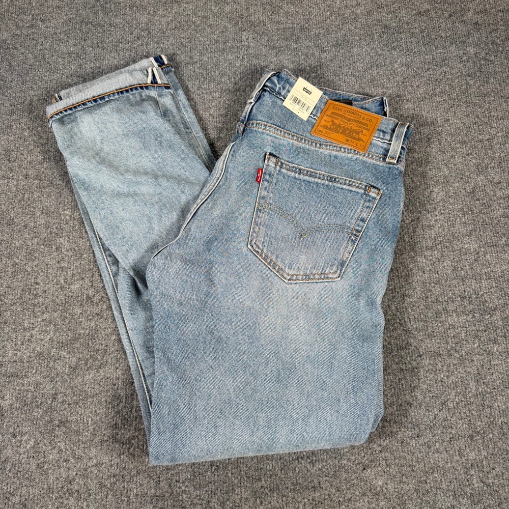 Selvedge Levis 511 Slim Fit Jeans Mens 34x34 Light Wash Blue Denim #4504